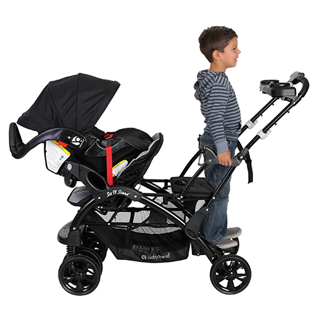Combining the stroller with the infant car seat