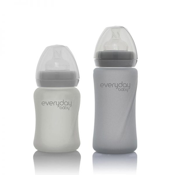 everyday-baby-quiet-grey-silicone-coated-glass-bottles-pjm-distributions-150-240-mm